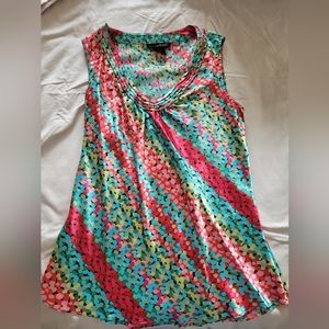 Willi Smith size Small silky colorful sleeveless shell